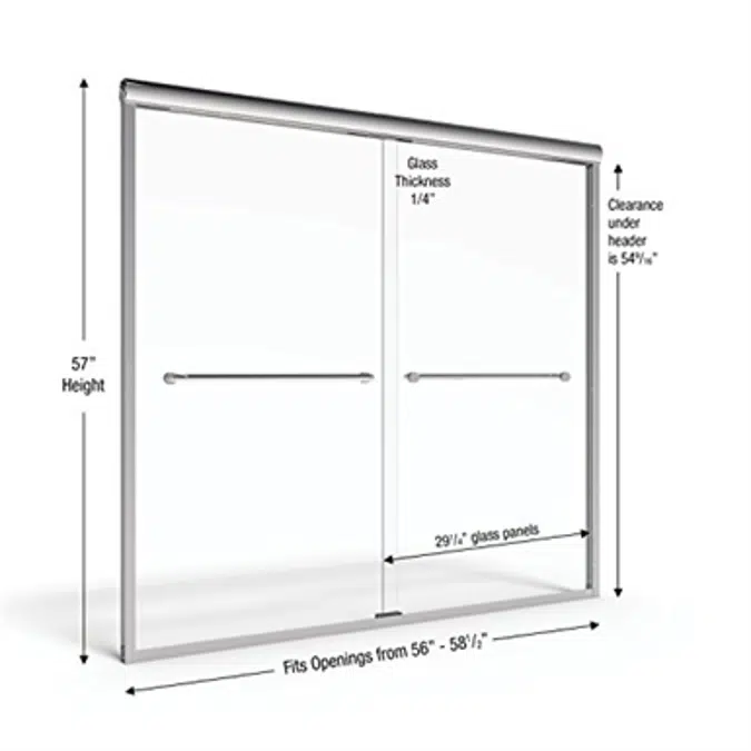 Basco 4400A Infinity Semi-Frameless Sliding Tub Door