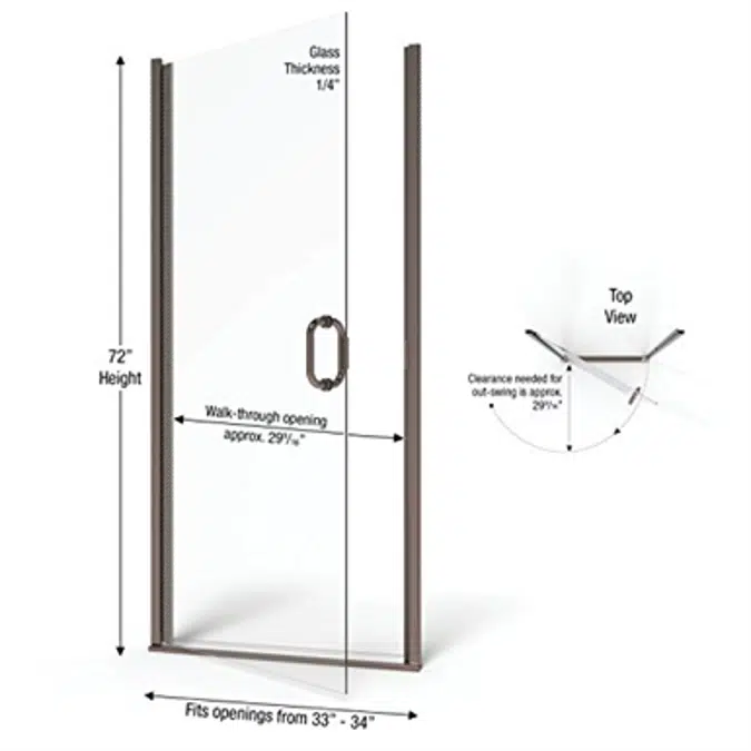 Basco 1400A Infinity Semi-Frameless Swing Door