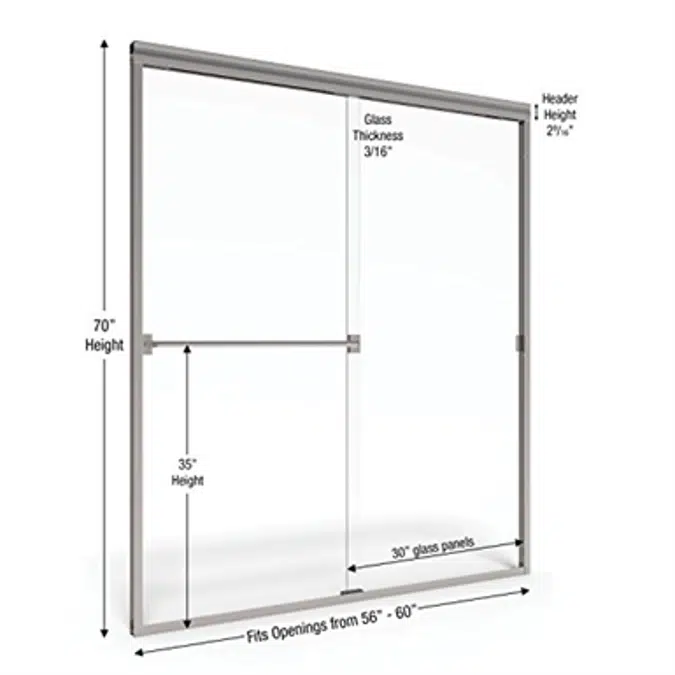 Basco 3500A Classic Semi-Frameless Sliding Shower Door