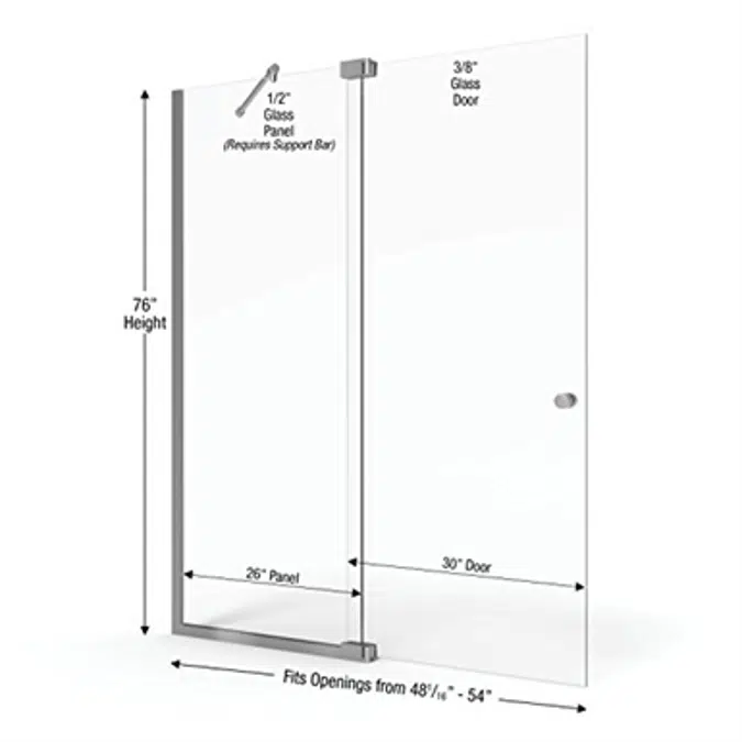 Basco CANA-935 Cantour Frameless Shower Door