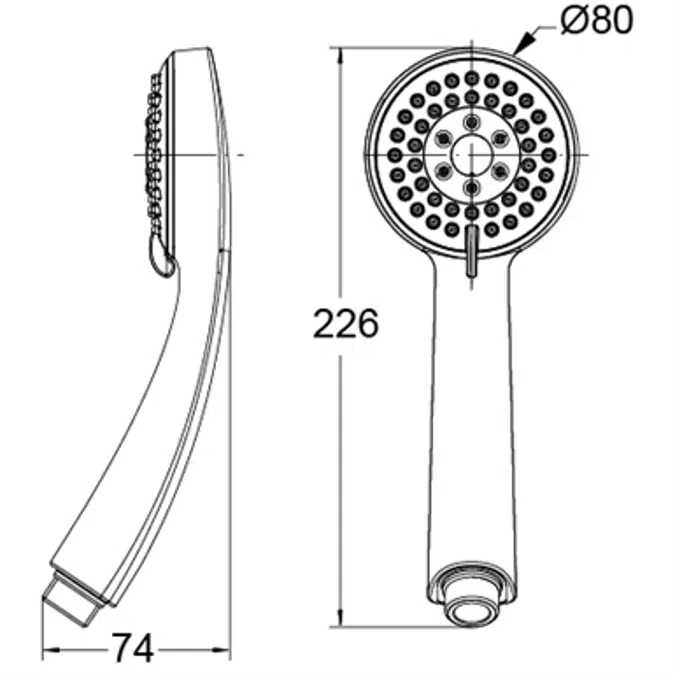 AQUA M1 H/SPRAY 1F CHROME 80MM W/BL