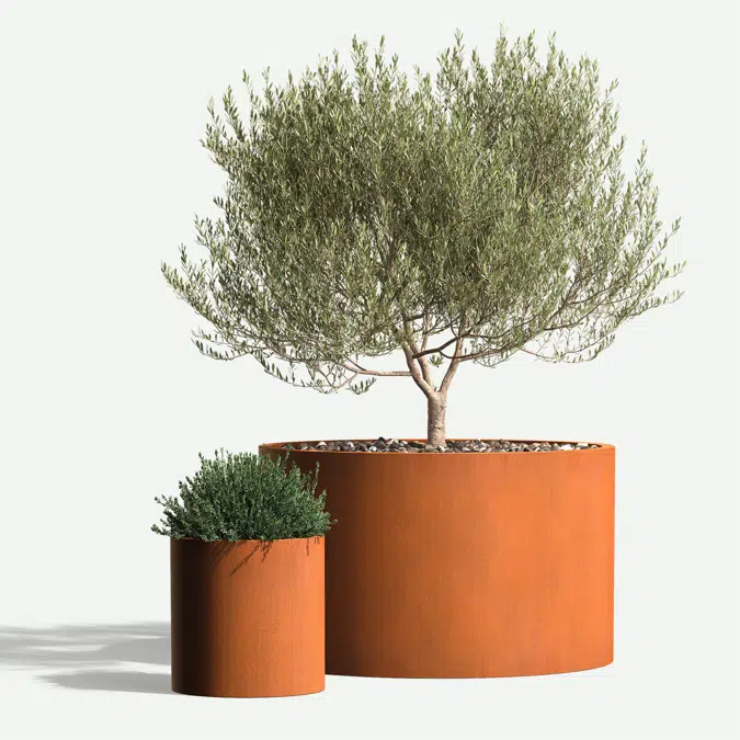 Wilshire Planters, Weathering Steel Round