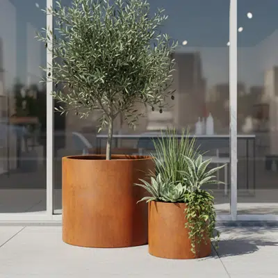 Image for Wilshire Planters, Weathering Steel Round