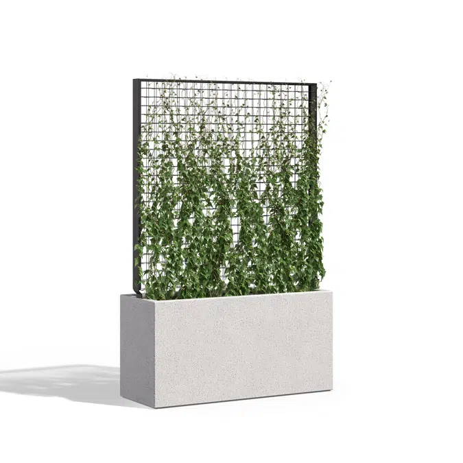 Wilshire Planters, GFRC with Greenscreen Trellis