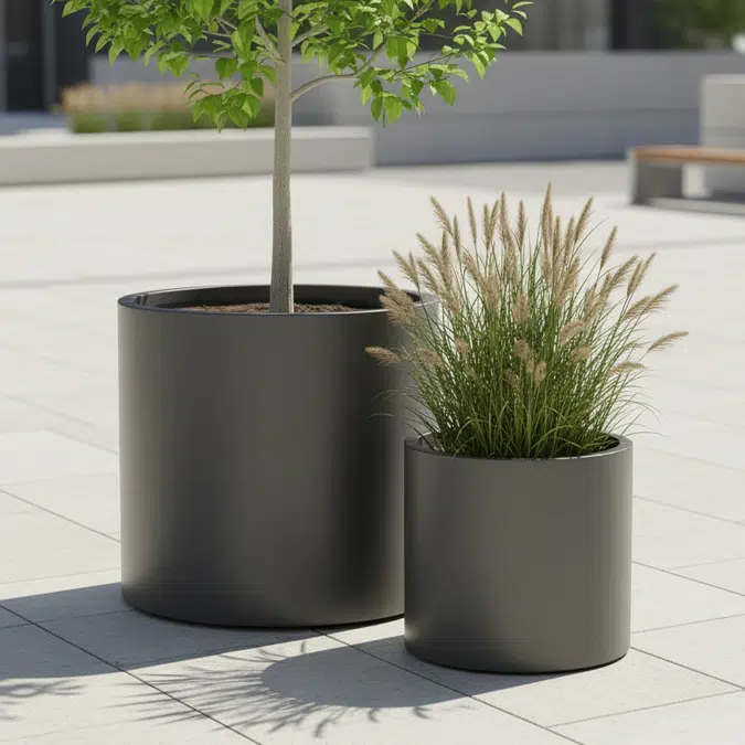 Wilshire Planters, Aluminum Round