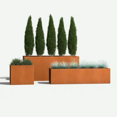 Image for Wilshire Planters, Weathering Steel Rectangle & Square