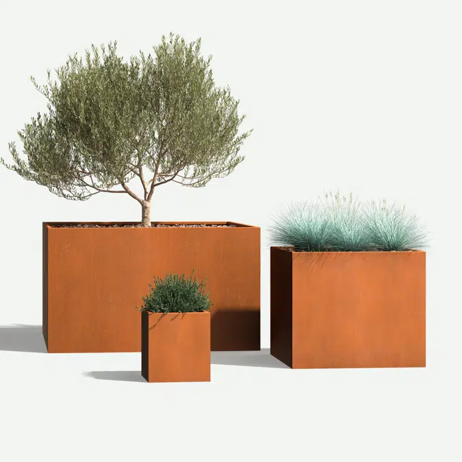 Wilshire Planters, Weathering Steel Rectangle & Square