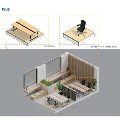 Зображення для Office Space PLUS Benes office chair & Vicenda Series Office-Table