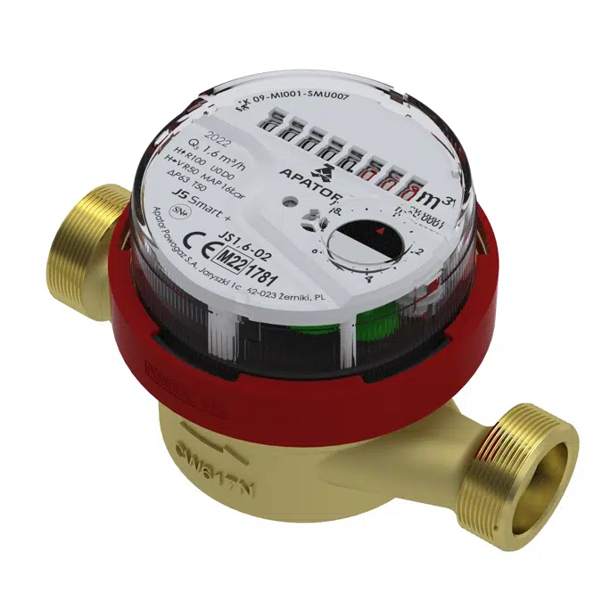 JS90 1,6-02 SMART+ Vane-Wheel Single-Jet Dry Water Meter