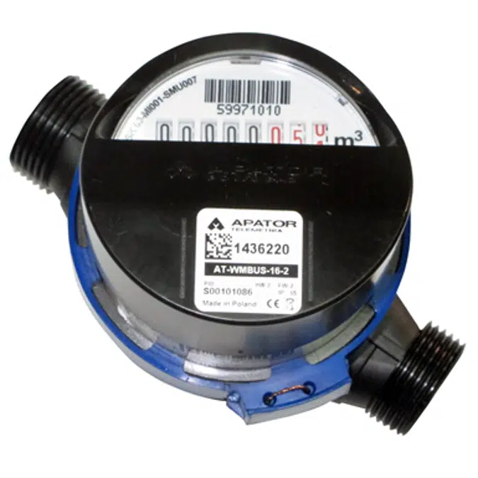 BIM-objektit - ilmainen lataus! JS 2,5-03 SMART+ Vane-Wheel Single-Jet Dry  Water Meter with Radio Module AT-WMBUS-16-2 | BIMobject