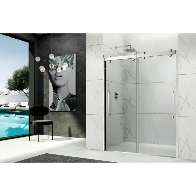 Monaco w/ Wall Jambs Dual Sliding Shower Door