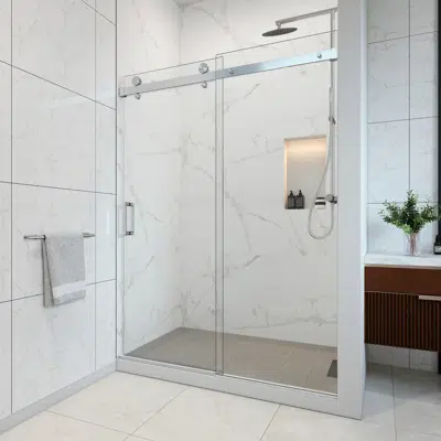 Image for Vitra-100 Frameless Single Sliding Shower Door