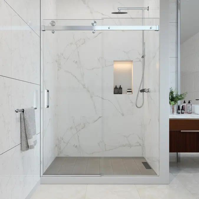 Vitra-100 Frameless Single Sliding Shower Door