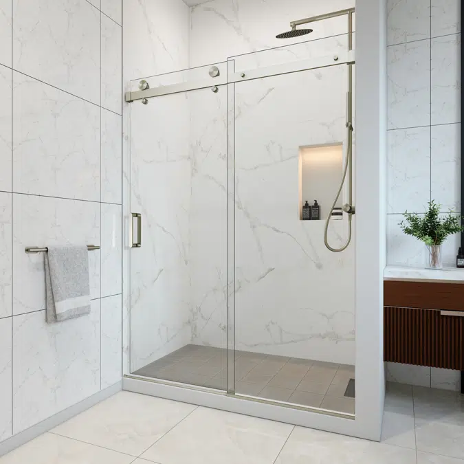 Vitra-100 Frameless Single Sliding Shower Door