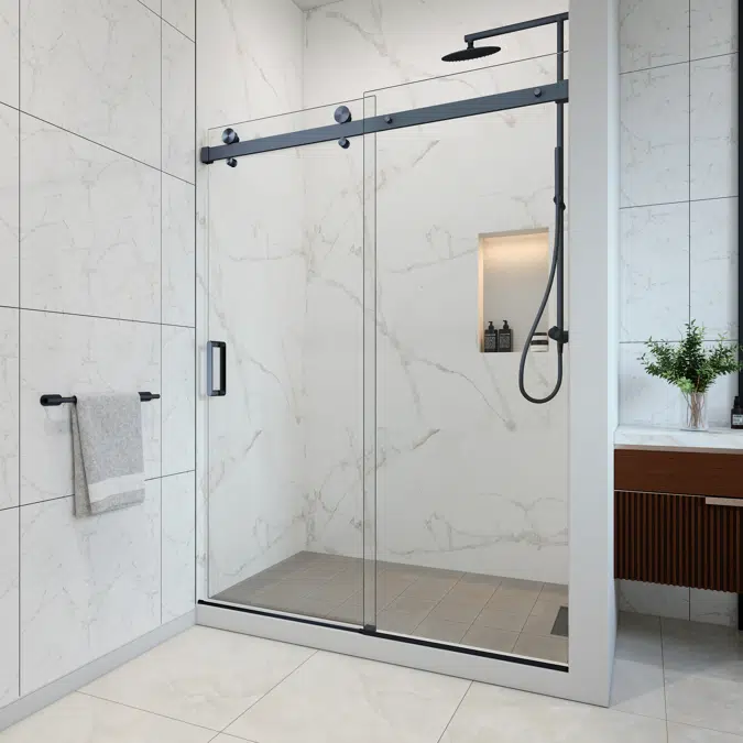 Vitra-100 Frameless Single Sliding Shower Door