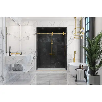 Image for Montage Frameless Single Sliding Shower Door