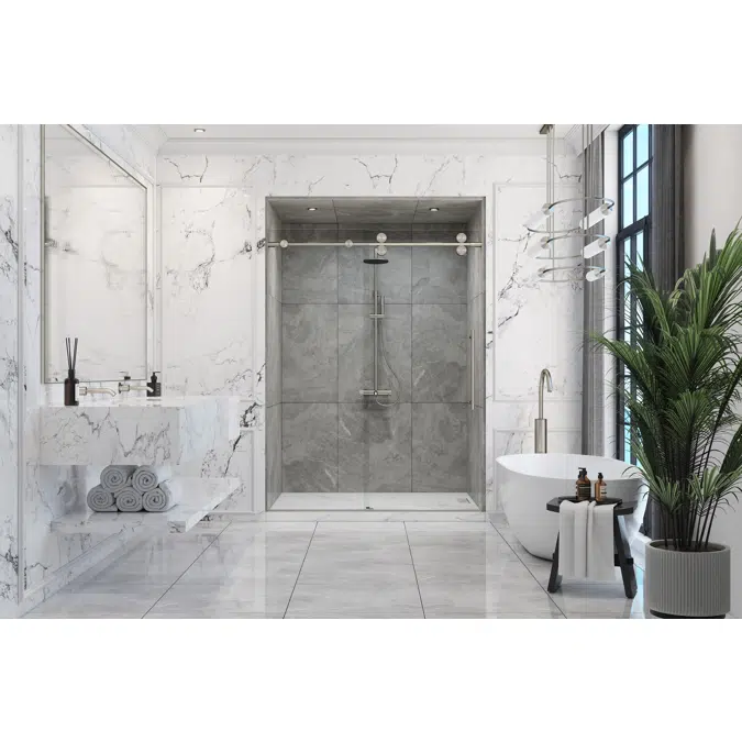 Montage Frameless Single Sliding Shower Door