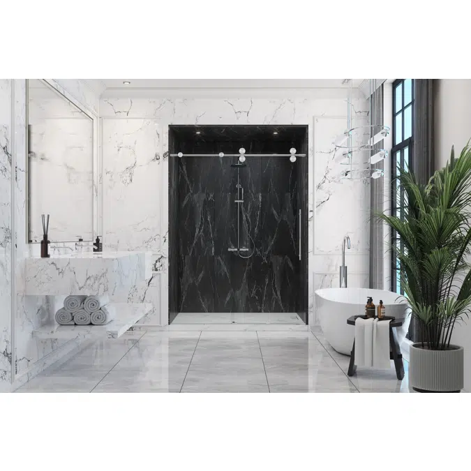 Montage Frameless Single Sliding Shower Door