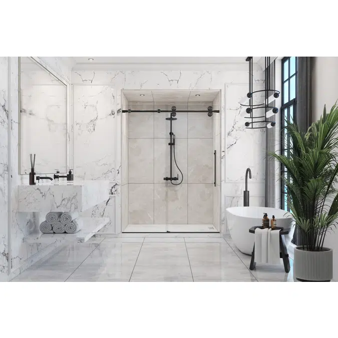 Montage Frameless Single Sliding Shower Door