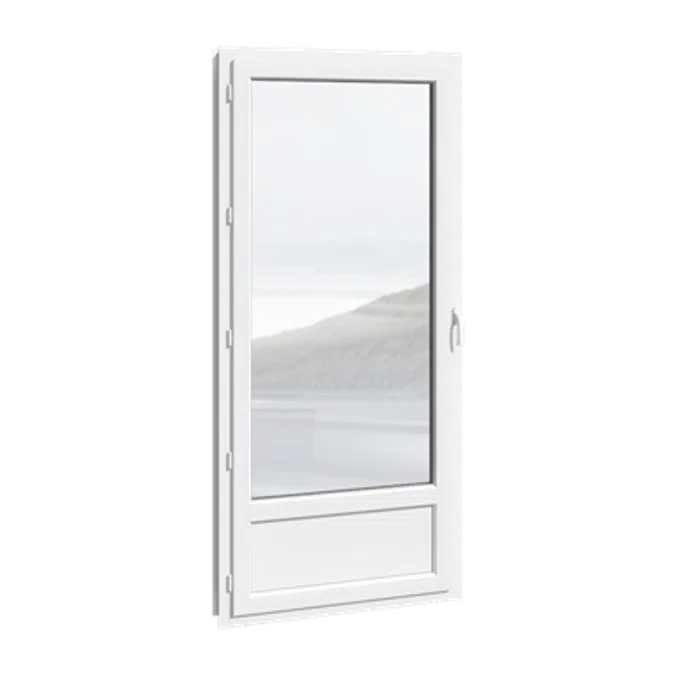 Porte Fenêtre 1 ventail PVC blanc 83x241cm Ep 117mm ouvrant gauche (surplus de chantier)