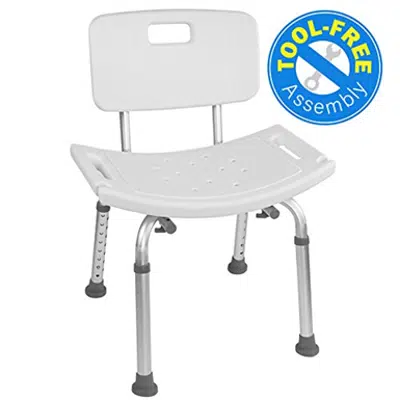 Image for Vaunn Medical Shower Chair Seat Bench with Removable Back