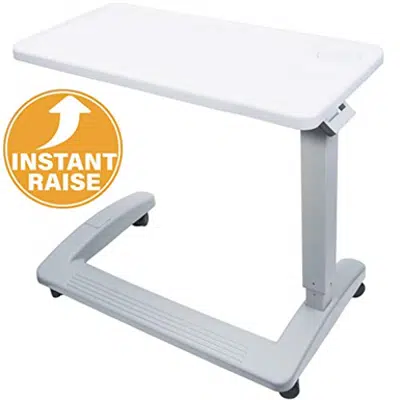 画像 Vaunn Medical Deluxe Adjustable Overbed Bedside Table with Wheels