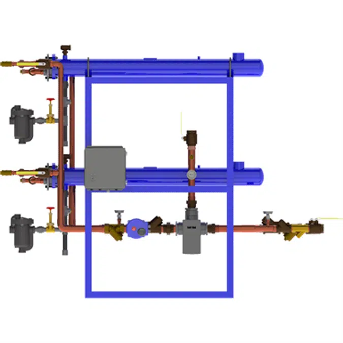 Digital-Flo® Steam/Water Shell and Tube Heat Exchanger, Pre-Piped Parallel Assembly with the Brain® and Sage™, Model DF535P50BS