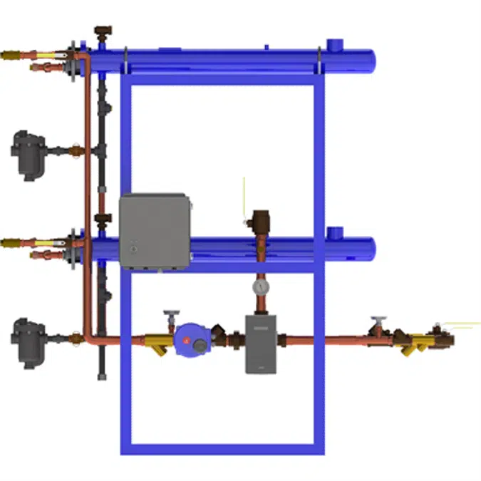 Digital-Flo® Steam/Water Shell and Tube Heat Exchanger, Pre-Piped Parallel Assembly with the Brain® and Sage™, Model DF415P40BS