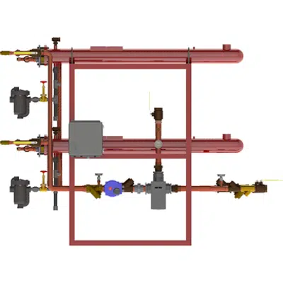 Digital-Flo® Steam/Water Shell and Double-Wall Tube Heat Exchanger, Pre-Piped Parallel Assembly with the Brain® and Sage™, Model DF535DWP50BS图像