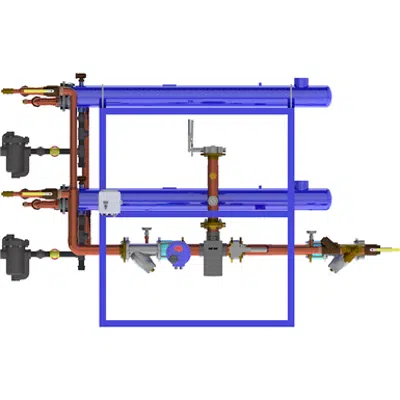 Digital-Flo® Steam/Water Shell and Tube Heat Exchanger, Pre-Piped Parallel Assembly with the Brain®, Model DF665P80图像