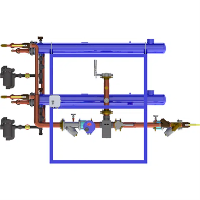 Digital-Flo® Steam/Water Shell and Tube Heat Exchanger, Pre-Piped Parallel Assembly with the Brain®, Model DF665P80