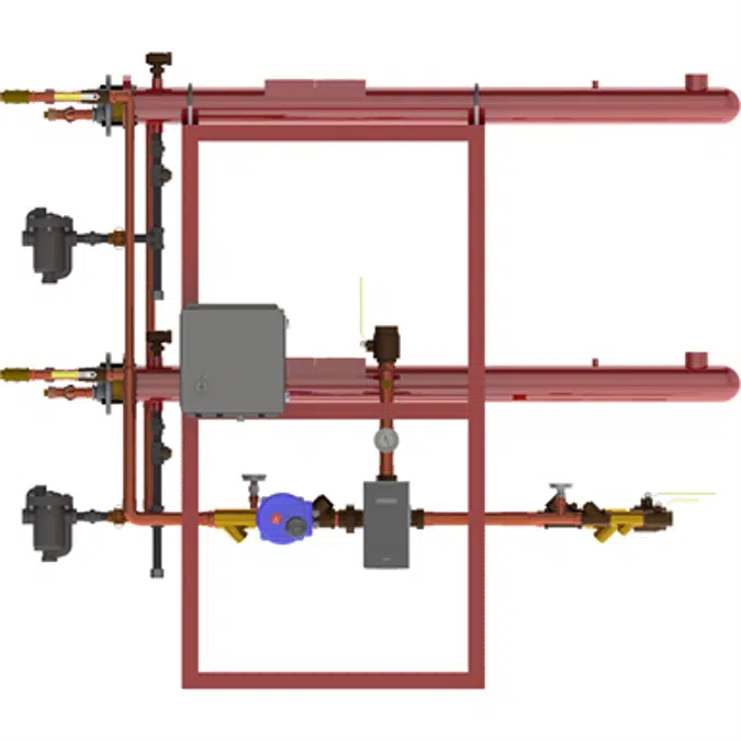 Digital-Flo® Steam/Water Shell and Double-Wall Tube Heat Exchanger, Pre-Piped Parallel Assembly with the Brain® and Sage™, Model DF415DWP40BS