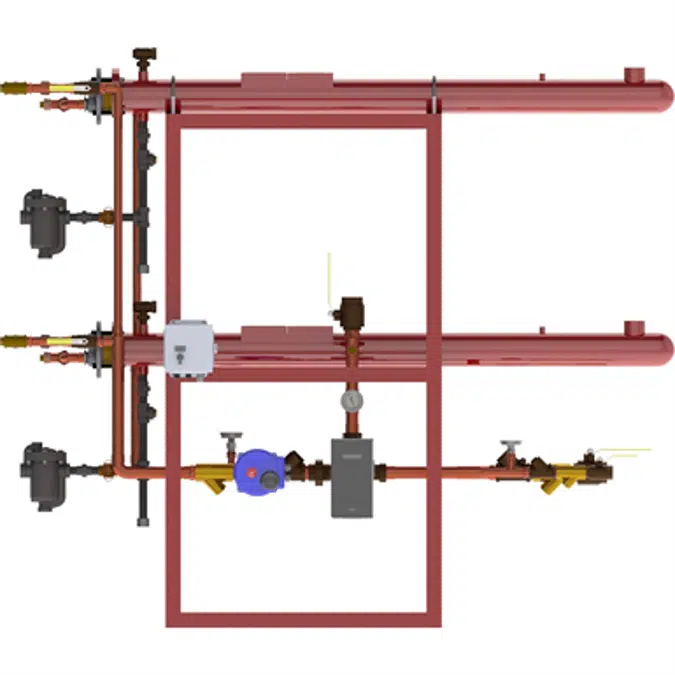 Digital-Flo® Steam/Water Shell and Double-Wall Tube Heat Exchanger, Pre-Piped Parallel Assembly with the Brain®, Model DF415DWP40