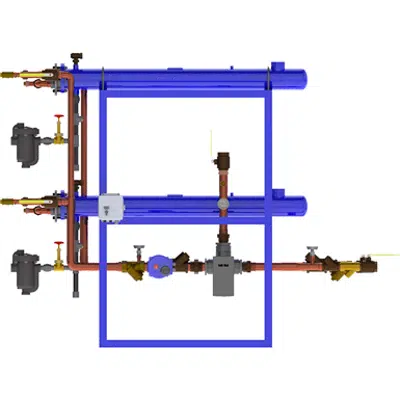 Digital-Flo® Steam/Water Shell and Tube Heat Exchanger, Pre-Piped Parallel Assembly with the Brain®, Model DF535P50图像