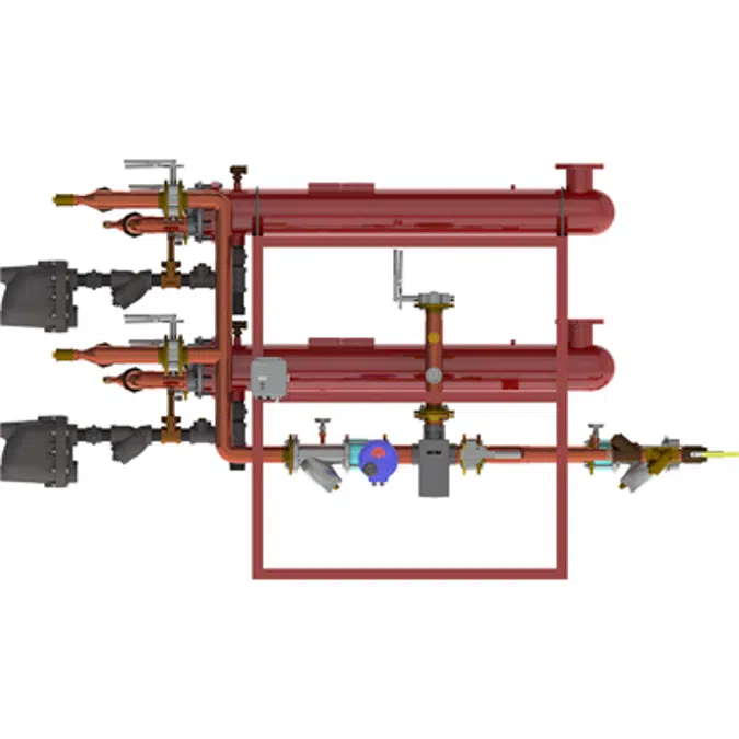 Digital-Flo® Steam/Water Shell and Double-Wall Tube Heat Exchanger, Pre-Piped Parallel Assembly with the Brain®, Model DF8120DWP80