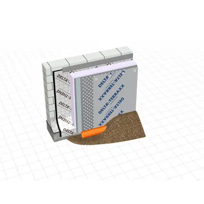 External basement wall with sand-lime brick and with DELTA®-THENE (U-value: 0.318 W / m² • K)图像