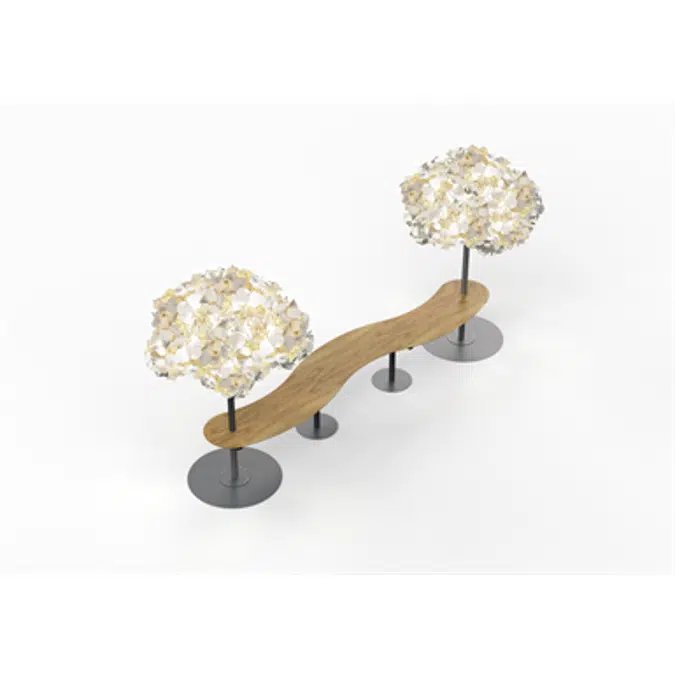 Leaf Lamp Metal Tree Seamless Table Convace 45deg