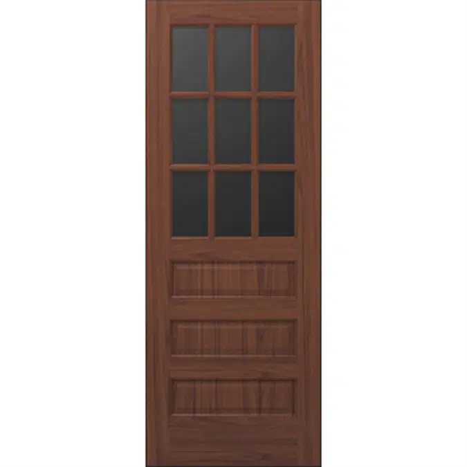 Wood French Door 9-Lite 3-Panel - Interior  Commercial / Residential with Fire Options - K3830