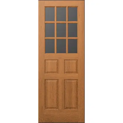 afbeelding voor Wood French Door 9-Lite 4-Panel - Interior Commercial / Residential with Fire Options - K6510