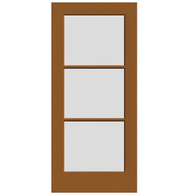 3-Lite Wood French Door - Interior Commercial / Residential with Fire Options - K6030