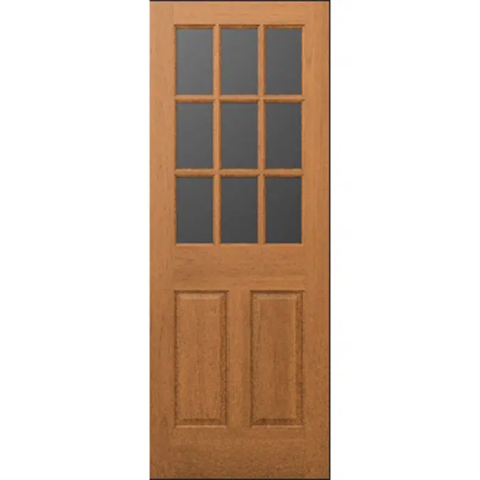 Wood French Door 9-Lite-2 Panel - Interior Commercial / Residential with Fire Options - K3750