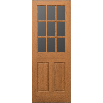 Wood French Door 9-Lite-2 Panel - Interior Commercial / Residential with Fire Options - K3750 이미지