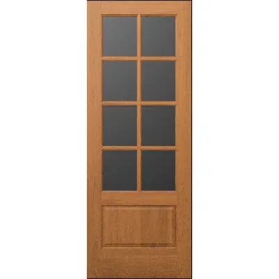 afbeelding voor Wood French Door 8-Lite 1-Panel - Interior Commercial / Residential with Fire Options - K3580