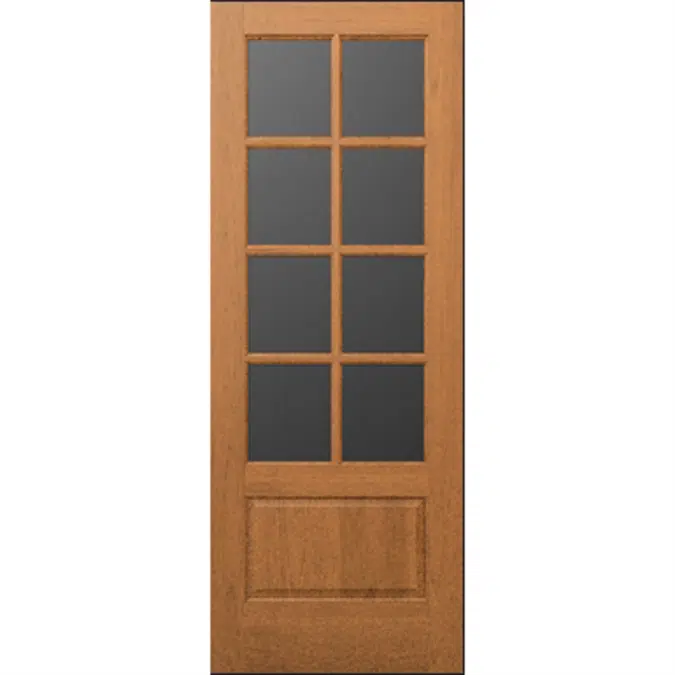 Wood French Door 8-Lite 1-Panel - Interior Commercial / Residential with Fire Options - K3580