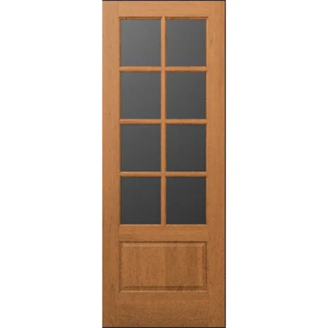 BIM objects - Free download! Wood French Door 8-Lite 1-Panel - Interior ...