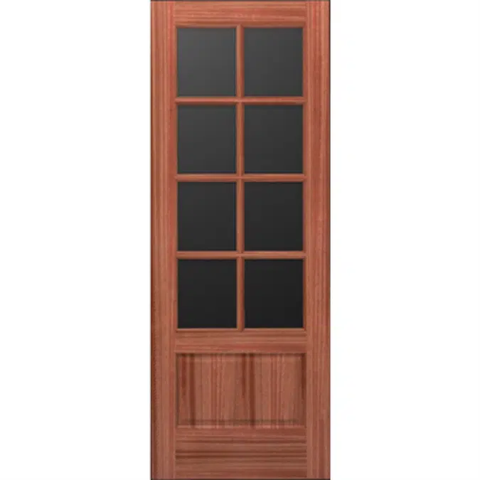 Wood French Door 8-Lite 1-Panel - Interior Commercial / Residential with Fire Options - K3580