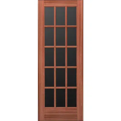 afbeelding voor 15-Lite Wood French Door - Interior  Commercial / Residential with Fire Options - K6080