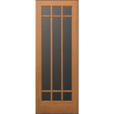 9-Lite Wood French Door - Interior  Commercial / Residential with Fire Options - K6090 için görüntü