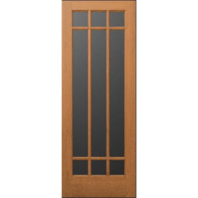 9-Lite Wood French Door - Interior  Commercial / Residential with Fire Options - K6090