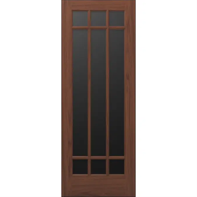 9-Lite Wood French Door - Interior  Commercial / Residential with Fire Options - K6090